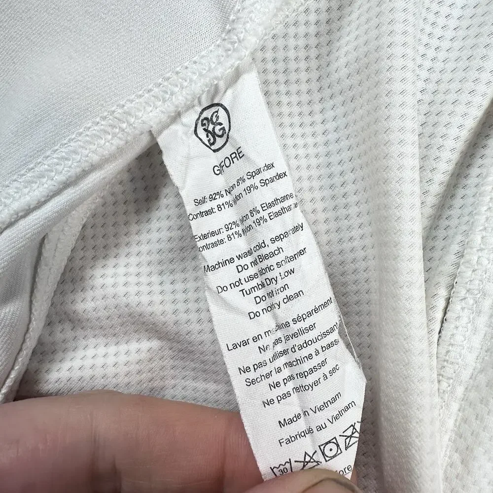G/FORE Women's Full Zip Jacket SZ M Performance Golf Athleisure White Ruched - Picture 6 of 9
